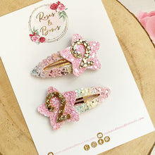 Load image into Gallery viewer, Rainbow Star Birthday Clip -Birthday Number Snap Clip

