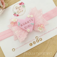 Load image into Gallery viewer, Mummy’s Girl Hair Bow Headband or Clip
