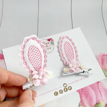Load image into Gallery viewer, Pink Stand Up Bunny Ear Clips - Easter Bunny Clips
