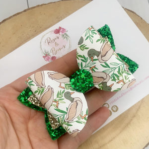 Duck Hair Bow Headband or Clip