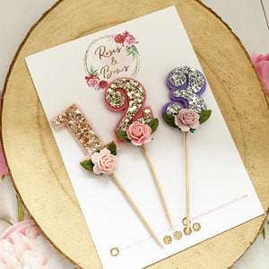 Small Cake Topper with Flower