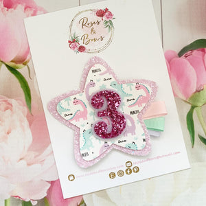 Dinosaur Birthday Badge - Birthday Glitter Badge