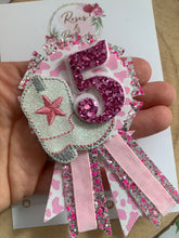 Load image into Gallery viewer, Cowgirl Number Birthday Badge
