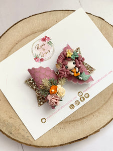 Autumn Mermaid Glitter Bow Headband or Clip