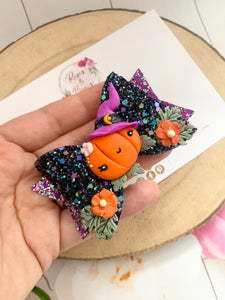 Halloween Trick or Treat Hair Bow Headband or Clip