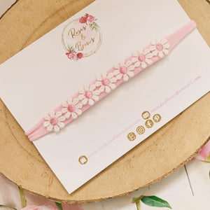 Daisy headband - pink nylon headband