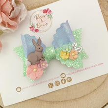 Load image into Gallery viewer, Bunny Glitter Hair Bow Hair Clip or Headband
