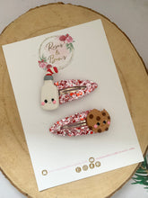 Load image into Gallery viewer, Milk and Cookies Glitter Snap Clip Set
