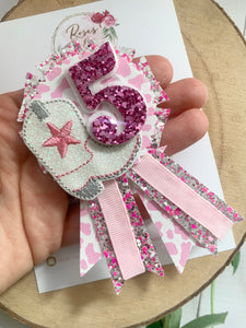 Cowgirl Number Birthday Badge