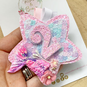 Mermaid Tail Birthday Badge - Birthday Glitter Badge