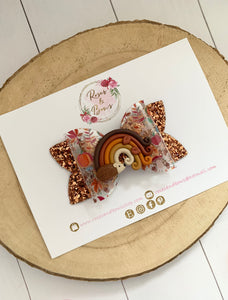 Autumn Hedgehog Hair Bow Headband or Clip