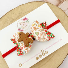 Load image into Gallery viewer, Christmas Gingerbread Hair Bow Headband or Clip
