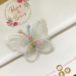 White rainbow butterfly headband