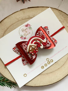 Red Gingerbread House Hair Bow Clip or Headband