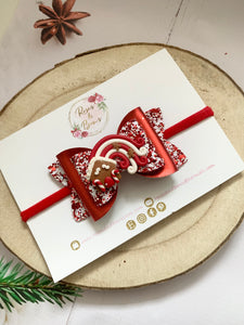 Red Gingerbread House Hair Bow Clip or Headband