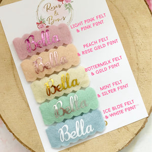 Personalised name snap clip