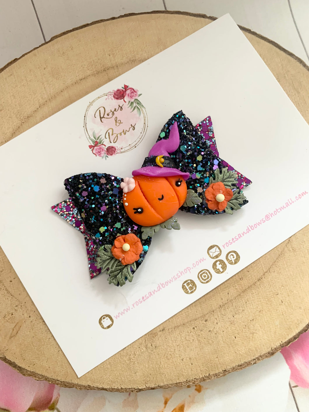 Halloween Trick or Treat Hair Bow Headband or Clip