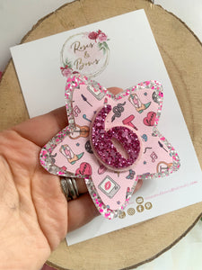 Birthday Badge - Pink Country Music Birthday Glitter Badge