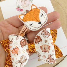 Load image into Gallery viewer, Fox Pumpkin Fox Hair Bow Set Headbands or Clips
