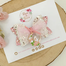 Load image into Gallery viewer, Easter Bunny tulle Charm Glitter Bow Headband or Clip
