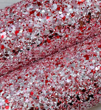 Load image into Gallery viewer, Pink &amp; Red Glitter Hair Bow Headband or Clip
