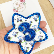 Load image into Gallery viewer, Tractor Birthday Badge - Birthday Glitter Badge
