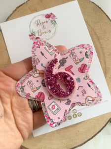 Birthday Badge - Pink Country Music Birthday Glitter Badge