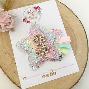 Rainbow Birthday Badge - Birthday Glitter Badge