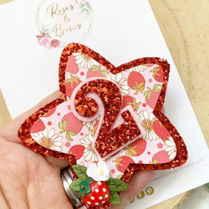 Strawberry Birthday Badge - Birthday Glitter Badge