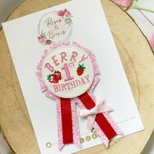 Load image into Gallery viewer, Berry 1st Birthday Glitter Badge
