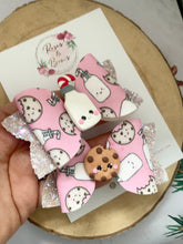 Load image into Gallery viewer, Milk and Cookies Hair Bow Headbands or Clips
