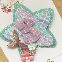 Load image into Gallery viewer, Mermaid Tail Birthday Badge - Birthday Glitter Badge
