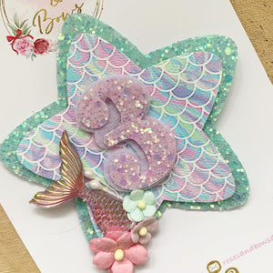 Mermaid Tail Birthday Badge - Birthday Glitter Badge