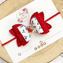 Load image into Gallery viewer, Christmas Robin Charm Hair Bow Headband or Clip
