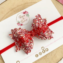 Load image into Gallery viewer, Red heart Valentines Valentine’s Day hair Bow Headband or Clip
