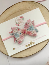 Load image into Gallery viewer, Pink Christmas Snowflake Hair Bow Headband or Clip
