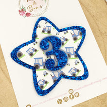 Load image into Gallery viewer, Tractor Birthday Badge - Birthday Glitter Badge
