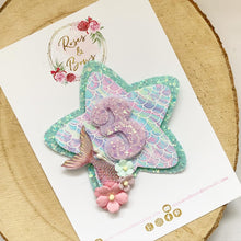 Load image into Gallery viewer, Mermaid Tail Birthday Badge - Birthday Glitter Badge
