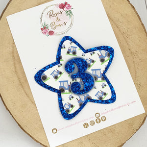 Tractor Birthday Badge - Birthday Glitter Badge