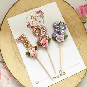 Small Cake Topper with Flower