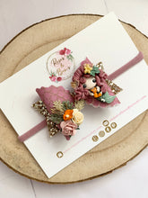 Load image into Gallery viewer, Autumn Mermaid Glitter Bow Headband or Clip
