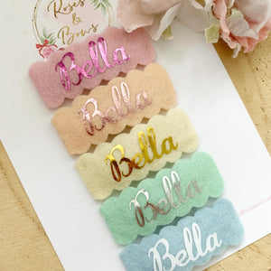 Personalised name snap clip