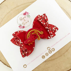 Chinese New Year, year of the Dragon Hair Bow Headband or Clip