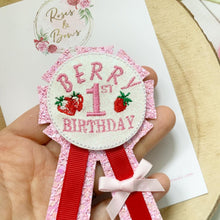 Load image into Gallery viewer, Berry 1st Birthday Glitter Badge
