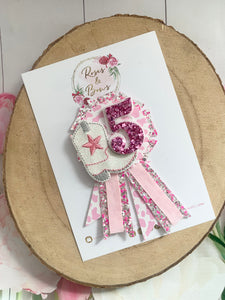 Cowgirl Number Birthday Badge