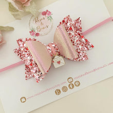 Load image into Gallery viewer, Pink love Letter Bow with Charm
