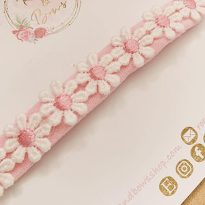 Daisy headband - pink nylon headband