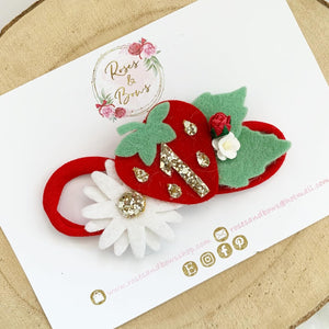 Strawberry birthday headband or clip