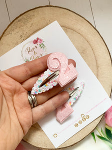 Rainbow Birthday Clip -Birthday Number Snap Clip