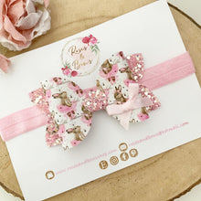 Load image into Gallery viewer, Pink Easter ballerina Bunny Hair Bow Headband or clip
